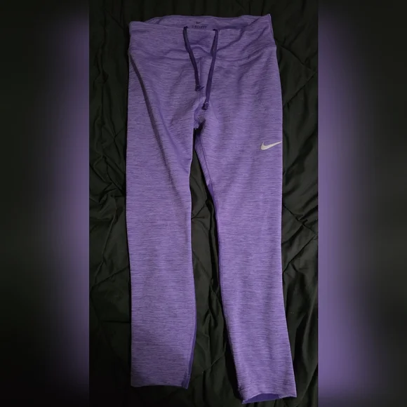 💜 Nike Dri-FIT Leggings Medium Purple Tones Athletic Workout Pants - Picture 3 of 4